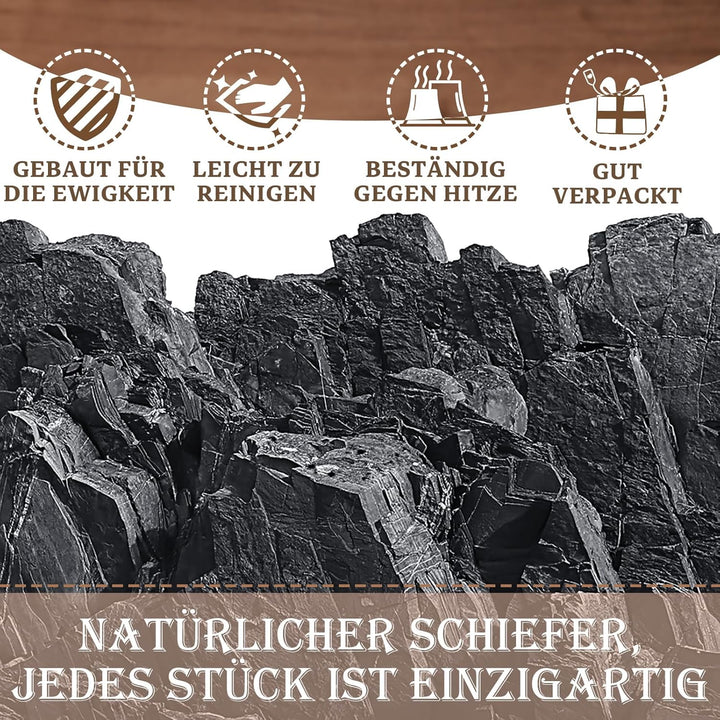 36 Stück Schiefer-Getränkeuntersetzer, GOH DODD 4 Zoll Schwarze Steinuntersetzer Set, Lasergravierte