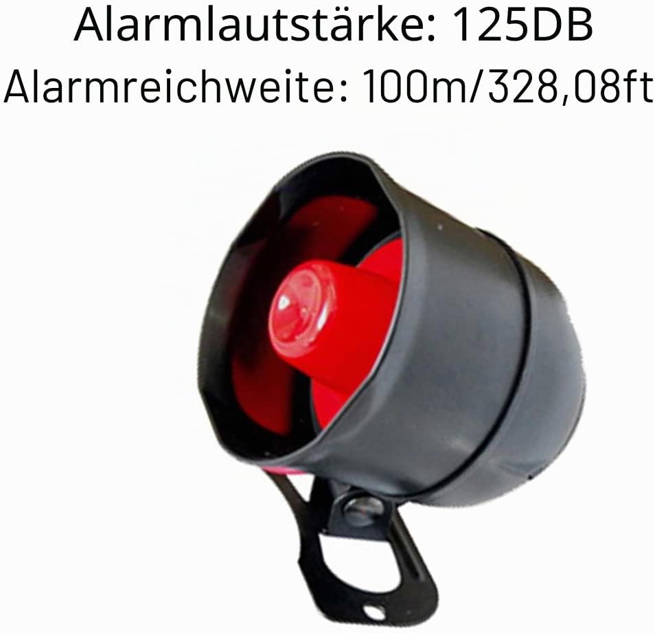 TOTMOX Autoalarmanlage Mit Fernbedienung, 120Db Einbruch-Sicherheitsalarmanlage 6 Töne 7 Stufen Empf