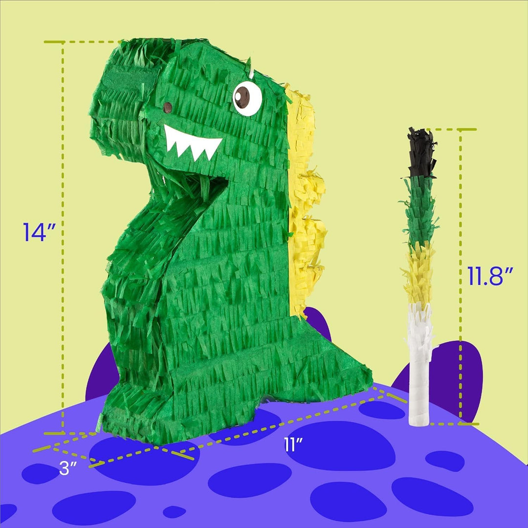 Dino Pinata Set mit Augenbinde und Schläger Pinjatta Dino zum Aufhängen Ideal zum Befüllen Pinjata f