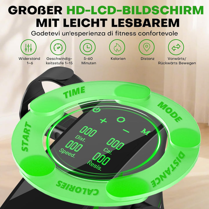 Pedaltrainer, MOSUNY 2026 2 in 1 Pedaltrainer für Zuhause mit Widerstand + Geschwindigkeit, Leise &