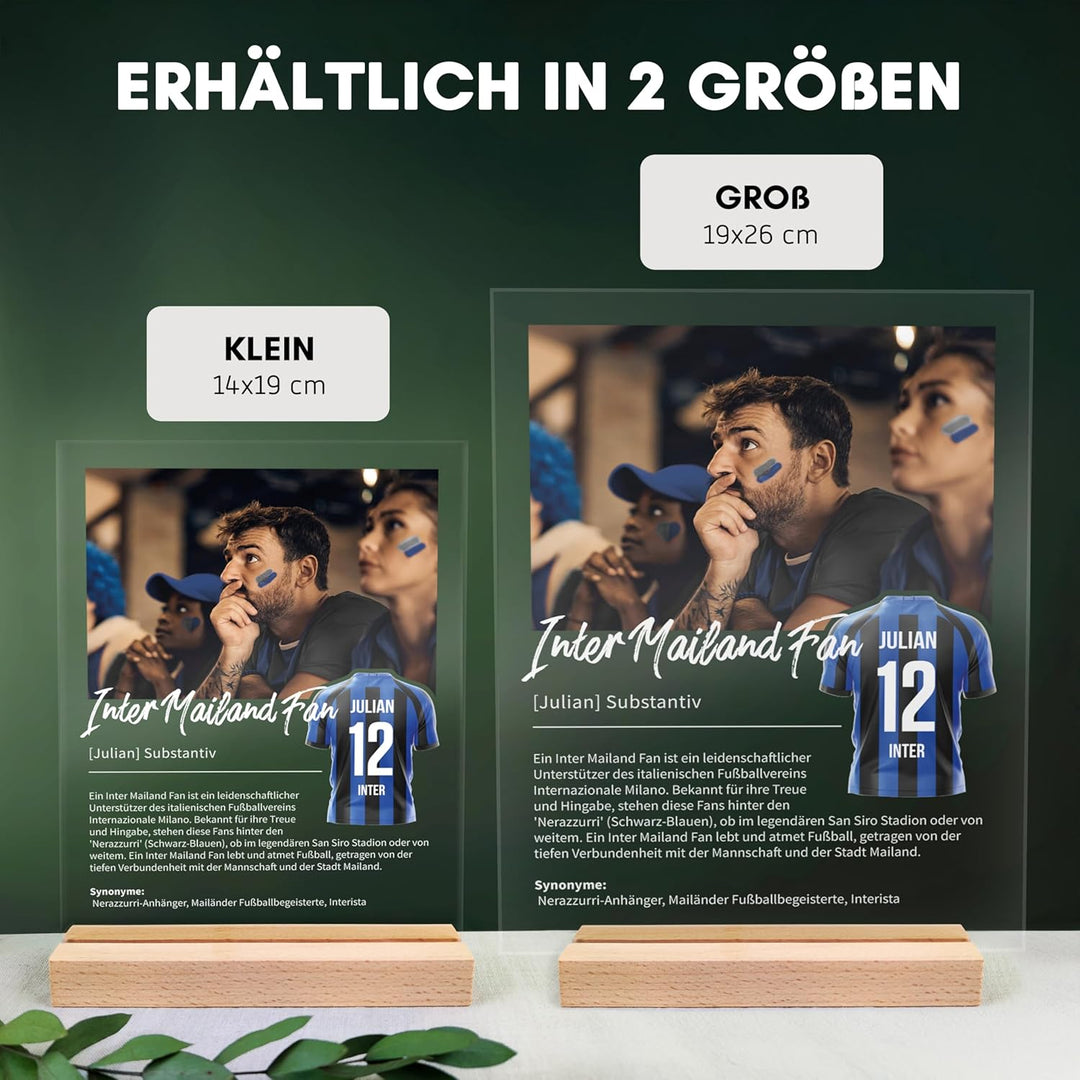 Inter Geschenk personalisiert - Acryl Geschenk - Definition: Inter Fan - Inter Fanartikel, Inter Fan