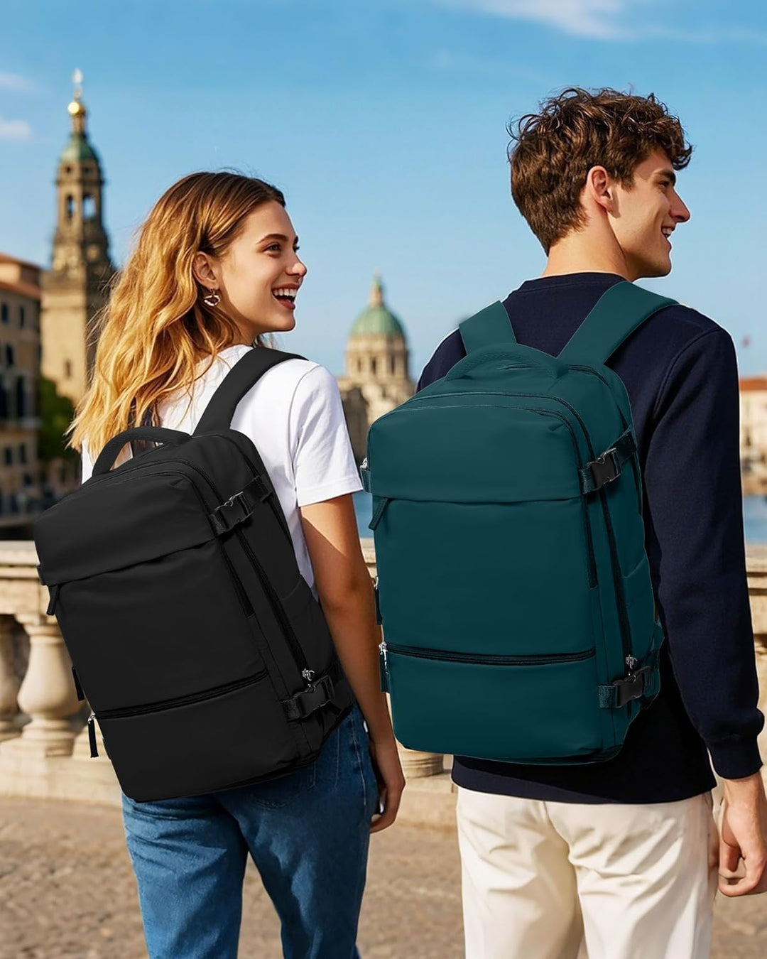 SZLX Grosser Reiserucksack Damen,Vakuum Rucksack mit Pumpe Ryanair Handgepäck 40x30x20 Herren, Wizza