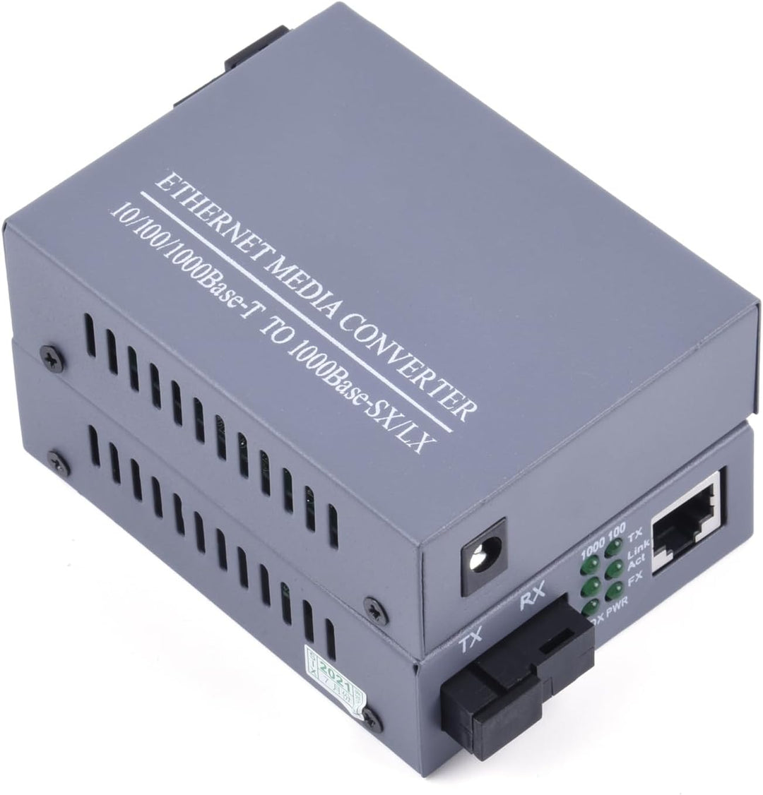 2 Stück 1.25 Gigabit Ethernet Medienkonverter Glasfaser Singlemode, SC Single Fibre Transceiver 10/1
