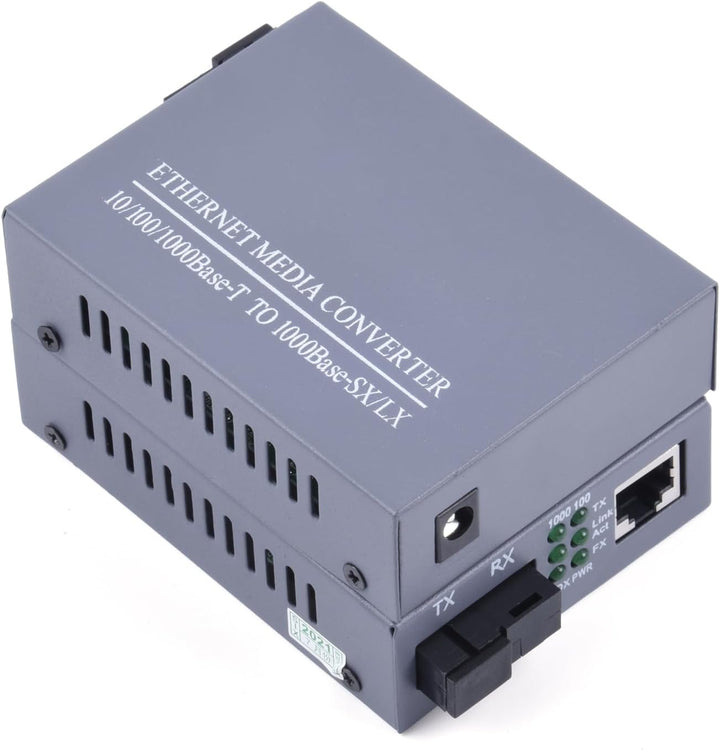 2 Stück 1.25 Gigabit Ethernet Medienkonverter Glasfaser Singlemode, SC Single Fibre Transceiver 10/1
