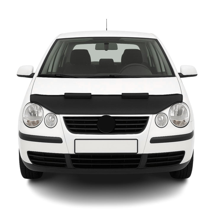 OMAC Haubenbra Steinschlagschutz Bonnet Bra kompatibel mit VW Polo 2002-2005 Schwarz Halb Schwarz Po
