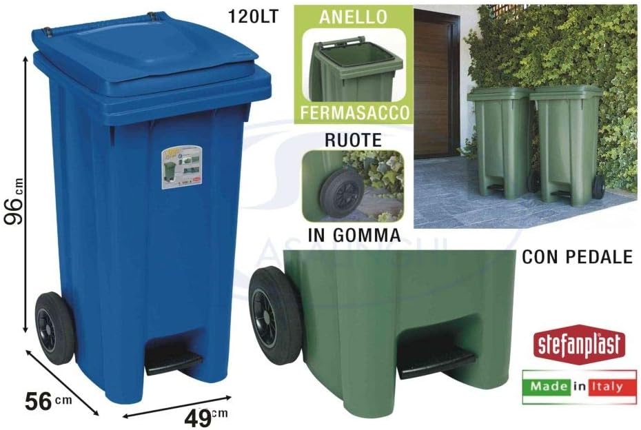 Stefanplast 643 - Mülltonne 48 x 55 x 94 cm blau, 48 x 55 x 94 cm Blau