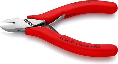 Knipex Elektronik-Seitenschneider mit rutschhemmendem Kunststoff überzogen 115 mm 77 11 115 runder K