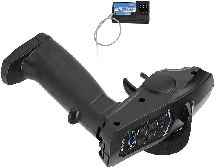Dilwe RC Sender, 2.4GHZ 3-Kanal-Funkfernsteuerungssender und -empfänger für RC Auto und Boot (91803G
