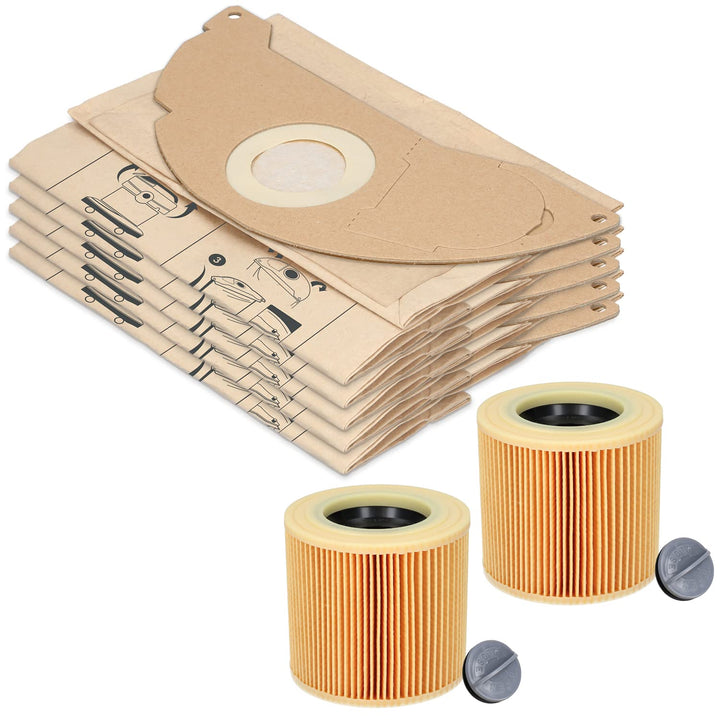 McFilter I 20 Staubsaugerbeutel + 2 Filter für Kärcher Staubsauger A2003, A2004, A2014 CarVac, A2024