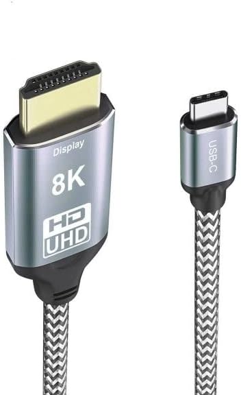 System-S USB4 Kabel 180 cm Typ C Stecker zu HDMI 2.0 Stecker 40 Gbit/s USB 4.0 geflochten