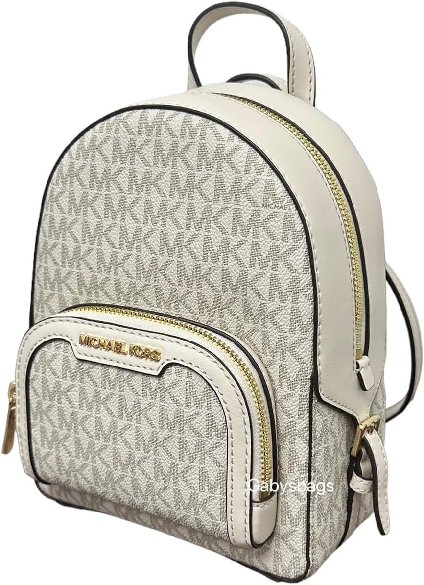 Michael Kors Jaycee XS Mini Convertible Rucksack MK Signature Crossbody (Light Cream), Helles Cremew