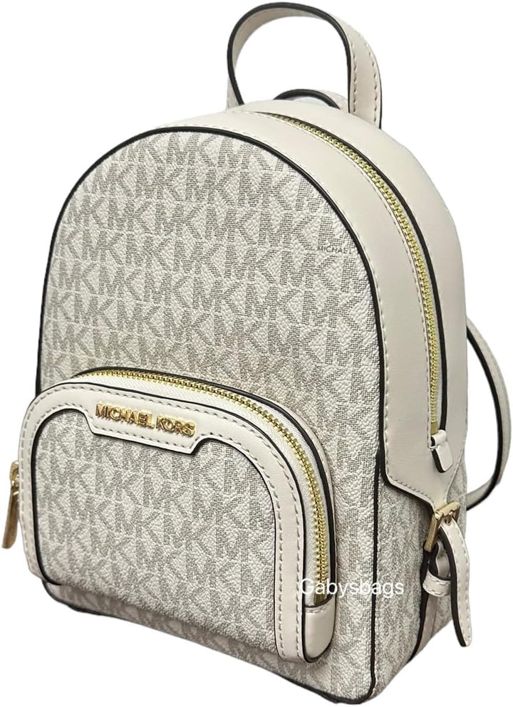 Michael Kors Jaycee XS Mini Convertible Rucksack MK Signature Crossbody (Light Cream), Helles Cremew