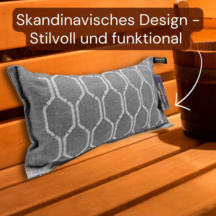 Jokipiin Premium Saunakissen 40 x 22 cm | 100% Made in Finland | ReisekissenLeinen Baumwolle