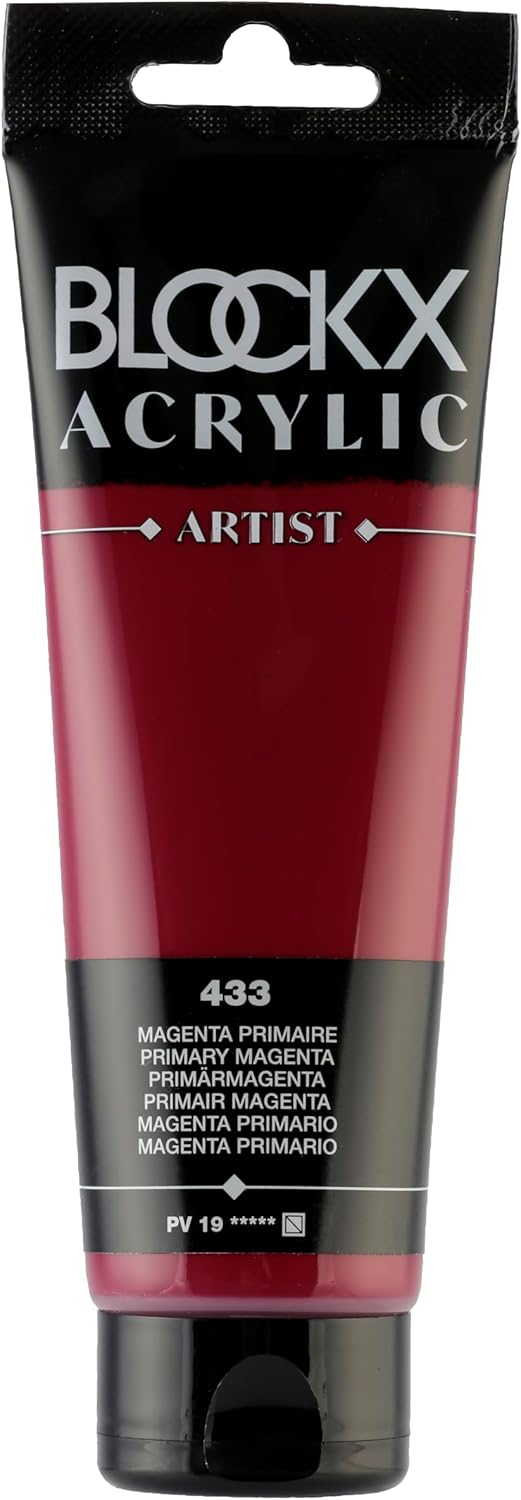 Blockx 65120BXC - Set mit 5x120ml Tuben, feine Acrylfarbe, Acrylic Artist, Primärfarben, dekend und