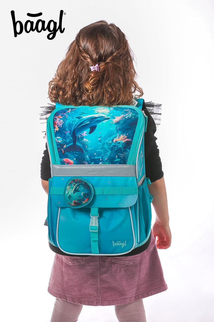 Baagl Schulranzen Jungen Mädchen Set 5 Teilig (Zippy Schultasche für 1. Klasse, Mäppchen, Turnbeutel
