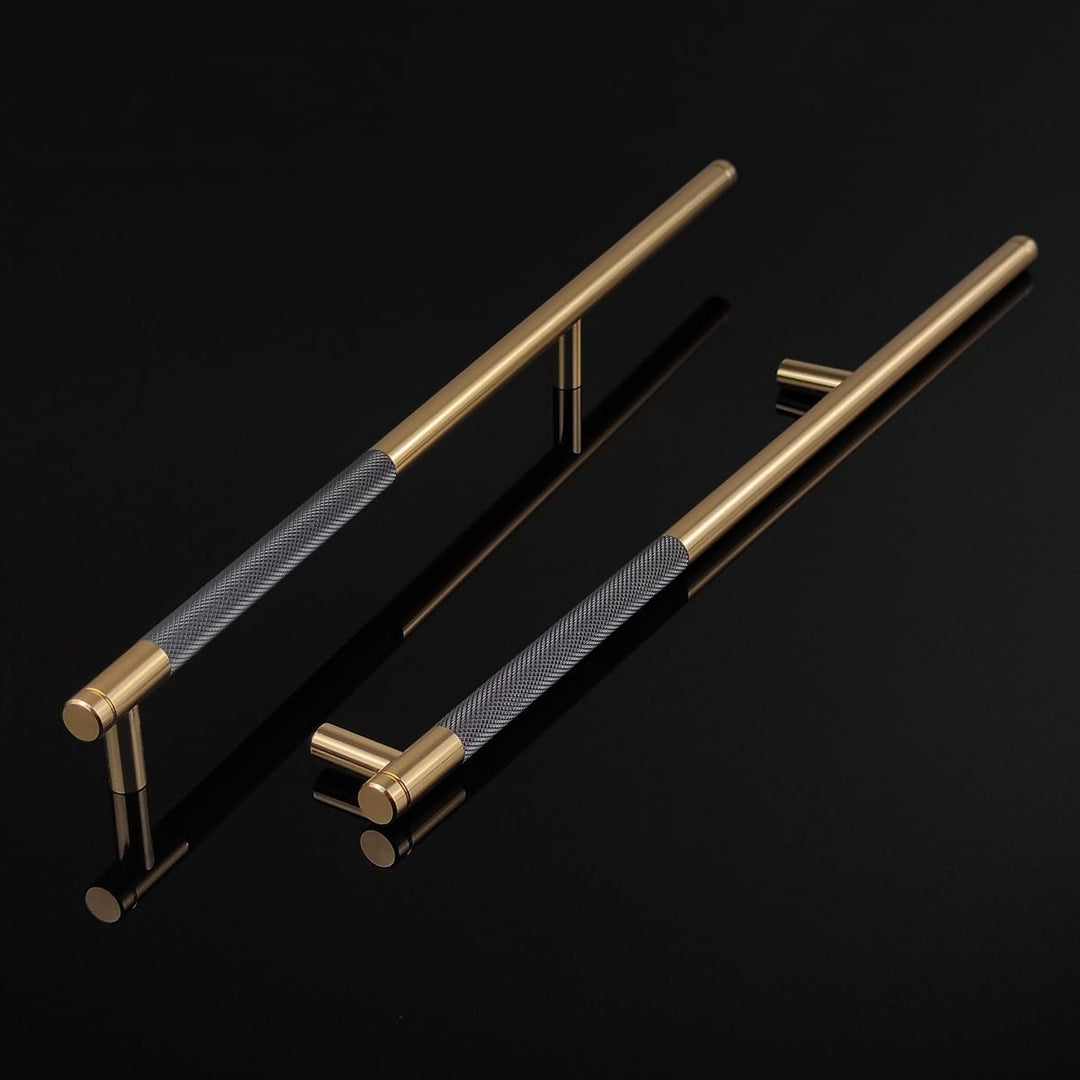 Pexintek 2 Stück Schrankgriffe Gold Moderne Griffe Möbel Möbelgriffe 256mm Lochabstand Türgriffe küc