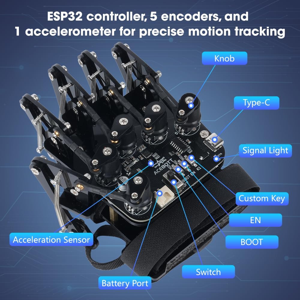 Drahtloser ESP32-Handschuh mit Bewegungserkennung, unterstützt Arduino, ACECode und Python, DIY-Robo
