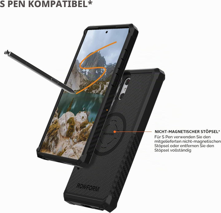 Rokform - Galaxy S23 Ultra Hülle, Rugged Series, Samsung Schutzhülle mit RokLock Twist Lock, Fallget