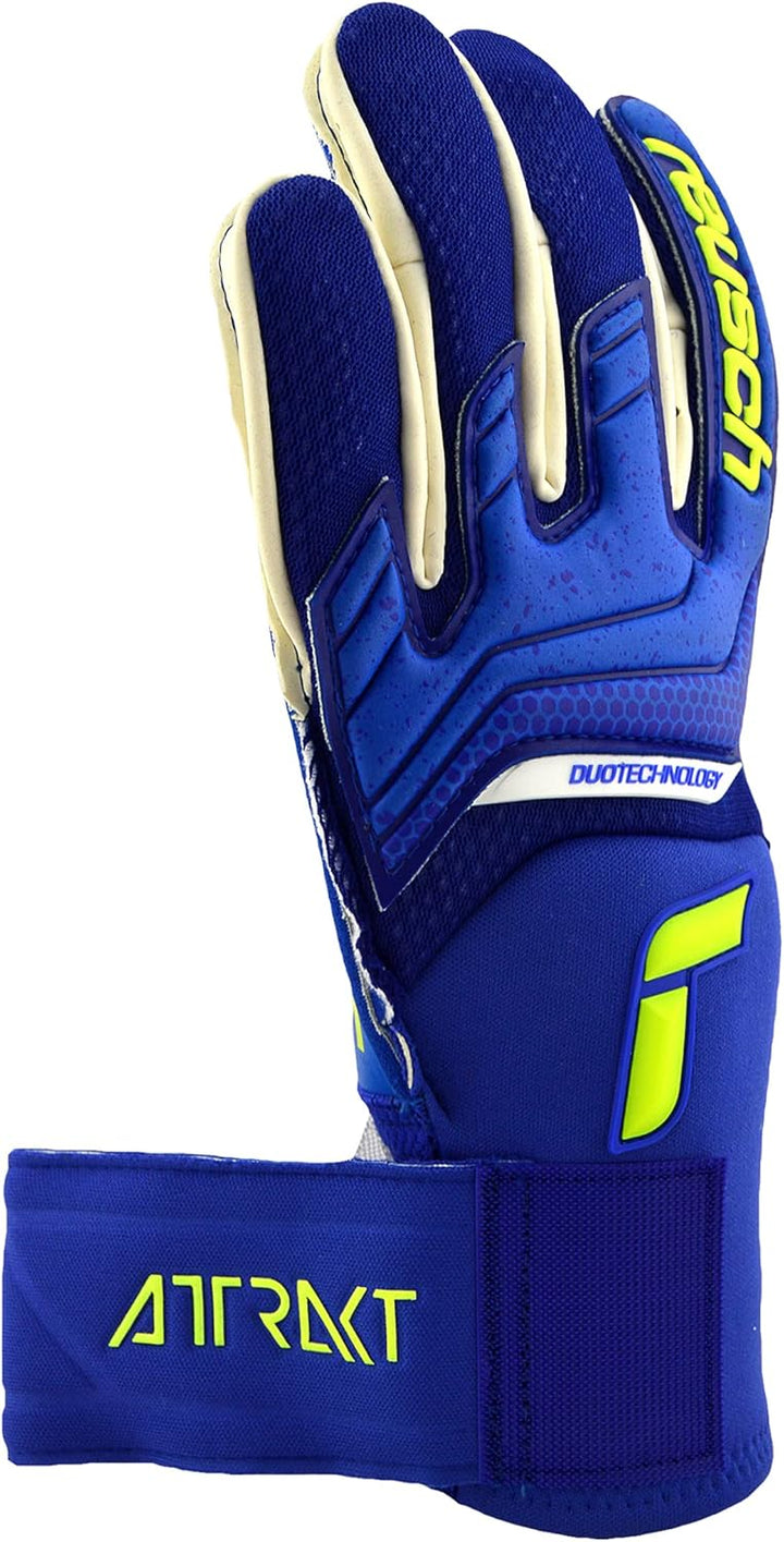 Reusch Unisex – Erwachsene Attrakt Duo Torwarthandschuh 9 deepblu/safe yell/dep blu, 9 deepblu/safe