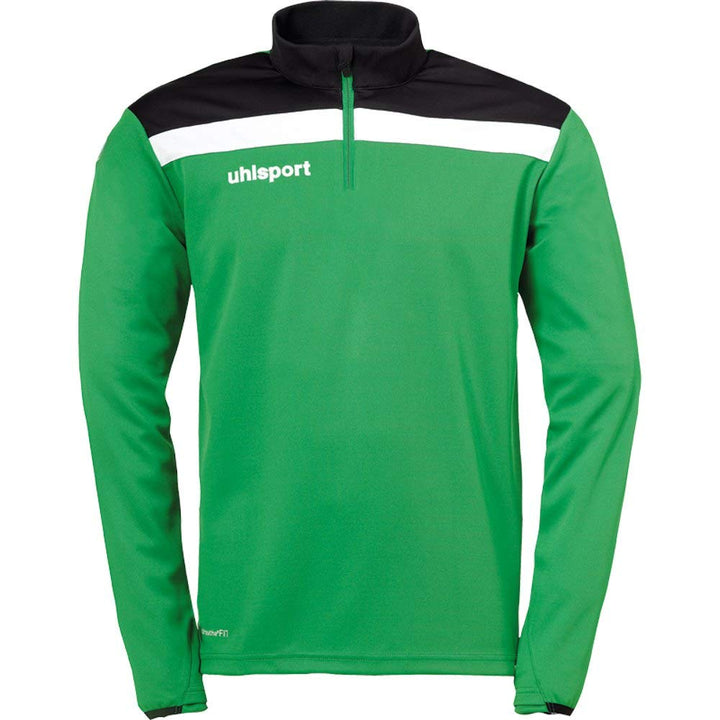 uhlsport Herren Offense 23 1/4 Zip Top Herren Sweatshirt 164 Grün/Schwarz/Weiss, 164 Grün/Schwarz/We