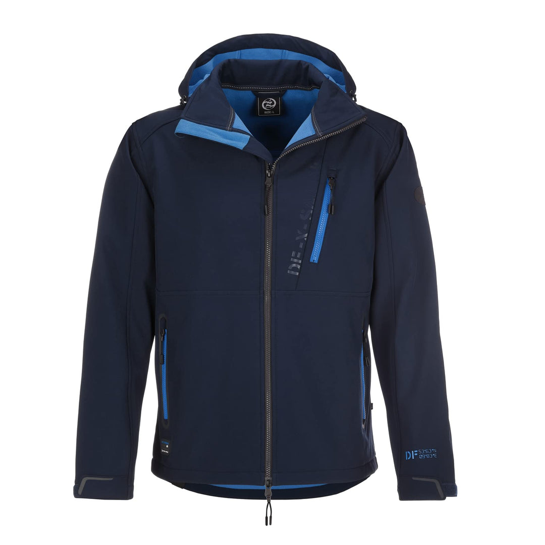 Dry Fashion Herren Softshell Jacke Grömitz Unifarben - Softshelljacke Outdoorjacke mit abnehmbarer K