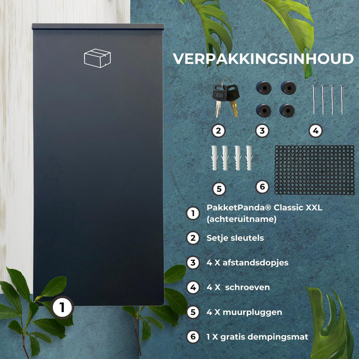 Paketkasten mit Autonomie - KOSTENLOSES Aufkleber - PakketPanda - XXL - Paketkasten - Hintertür - Rü