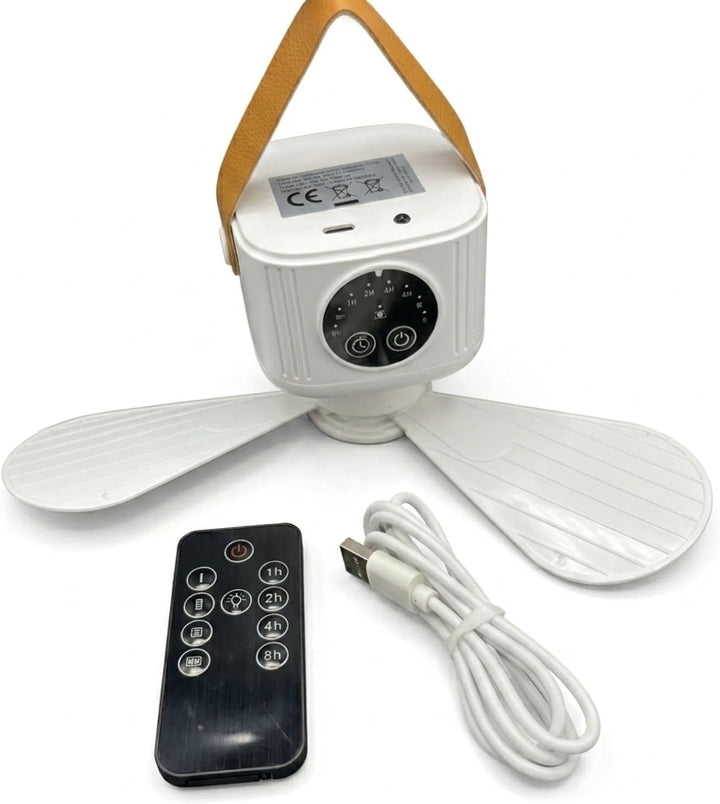 HAC24 2x Portabler Akku Ventilator zum Hängen mit Licht &amp; Fernbedienung Outdoor Camping Deckenventil
