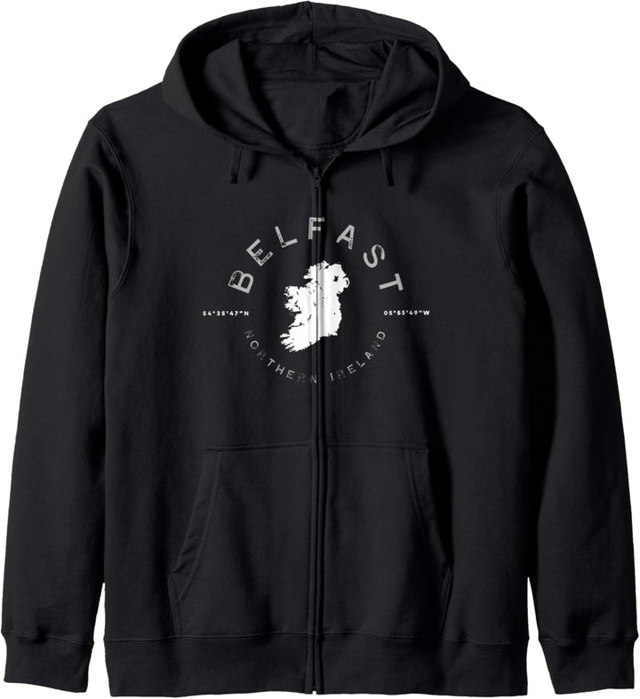 Belfast Ireland Weinlese Retro Kapuzenjacke