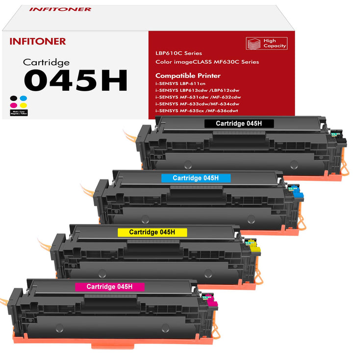 4-Pack 045H kompatibel für CRG-045H CRG-045 045 Tonerkartuschen Ersatz für Canon ImageCLASS MF-633cd