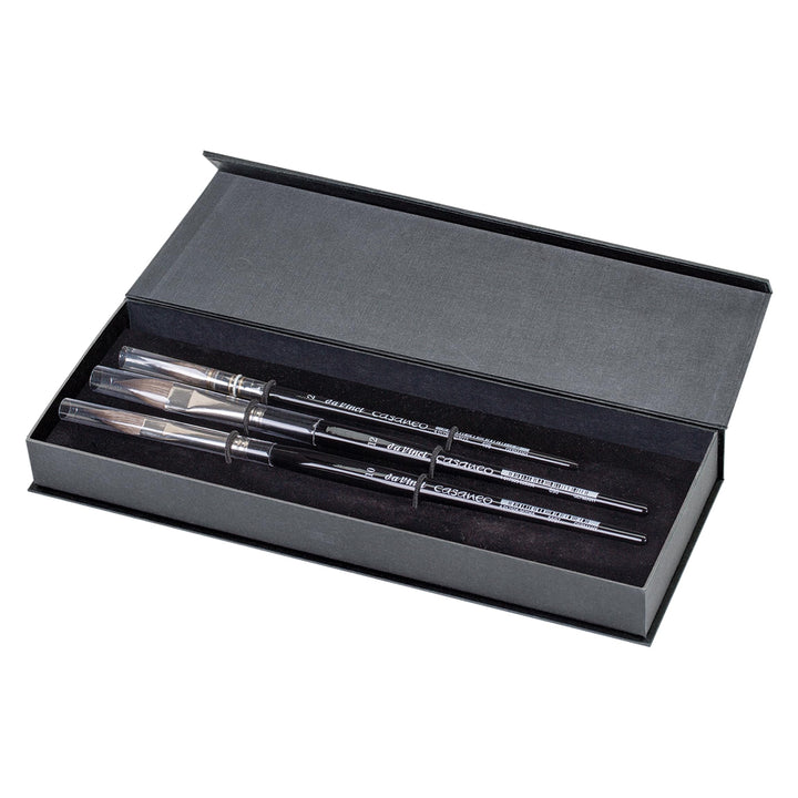 da Vinci Watercolor Series Deluxe Pinselset Casaneo, Aquarell, Schnappbox-Set Quill Size 2, Slant Si