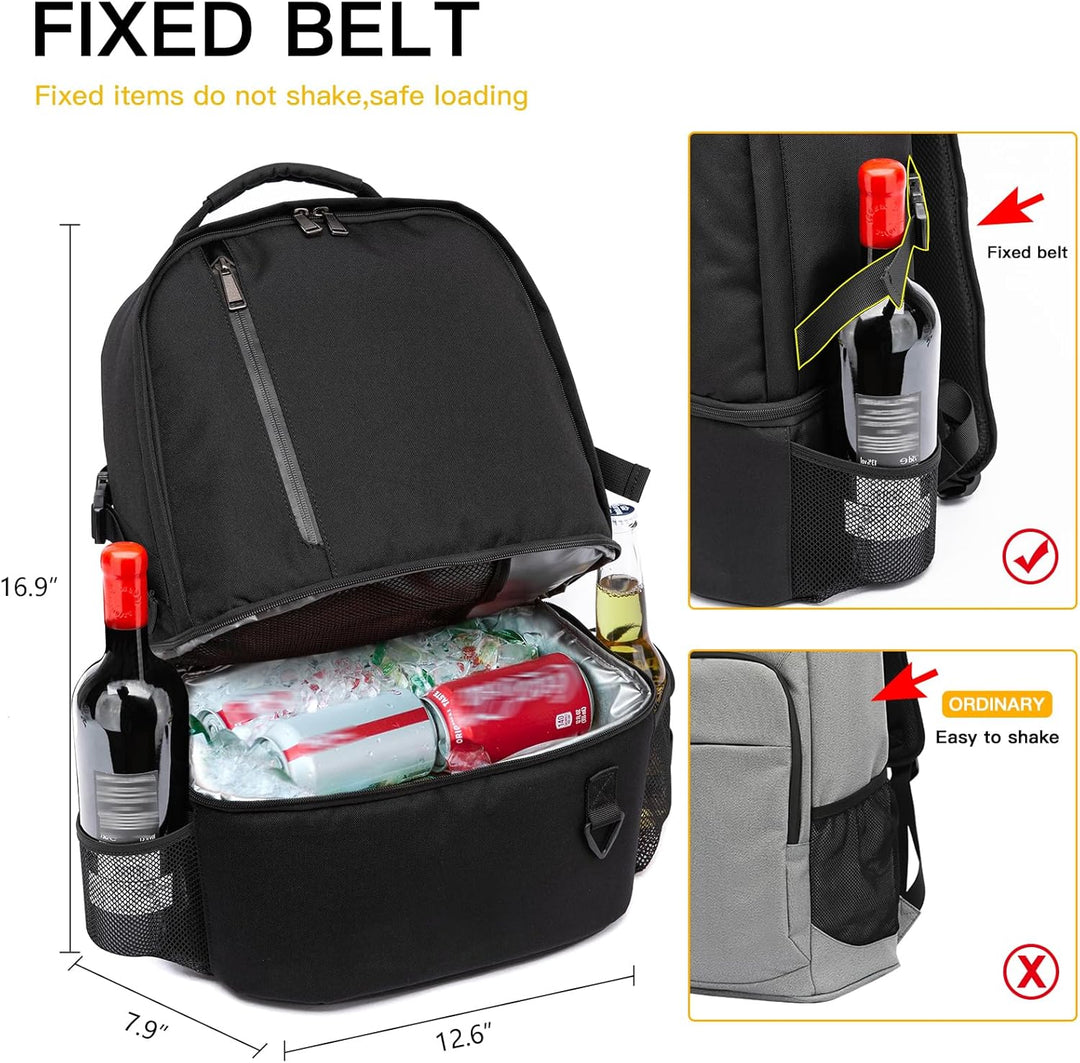 Kühlrucksack 28L Isolierter Kühltasche Picknickrucksack Doppelte Schicht Klein Thermo Rucksack für C