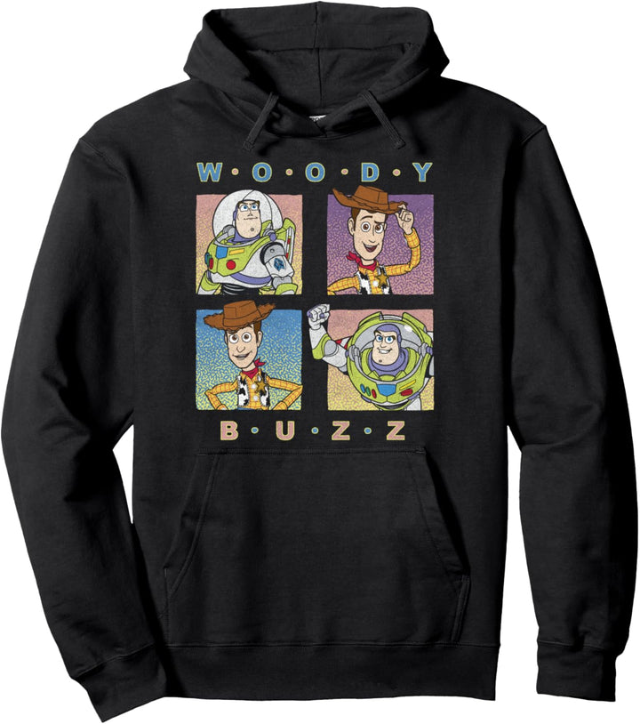Disney Pixar Toy Story Woody And Buzz Four Square Pullover Hoodie