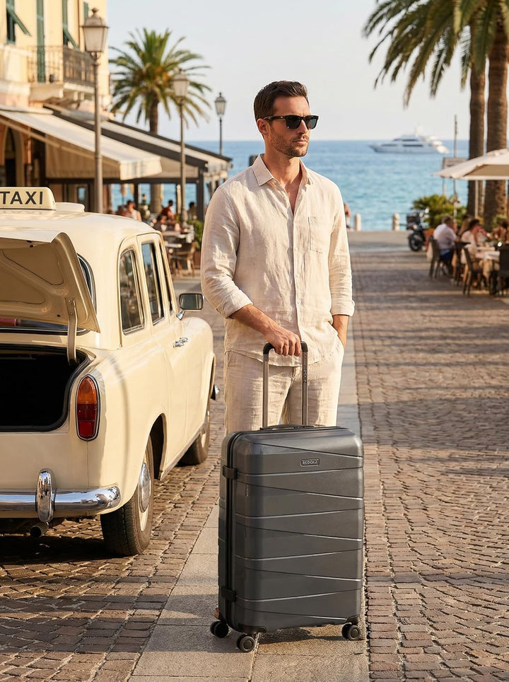 REDOLZ Hartschalen Check-in Koffer | Mittelgrosser Trolley 45 x 27 x 67 cm aus hochwertigem, leichte