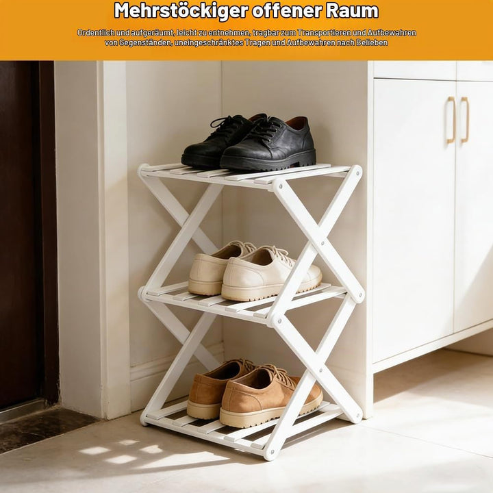 3 Ebenen Schmal Schuhregal, Faltbares Schuhregal, Mehrschichtiges Hoch Schuhregale Platzsparend, Kle