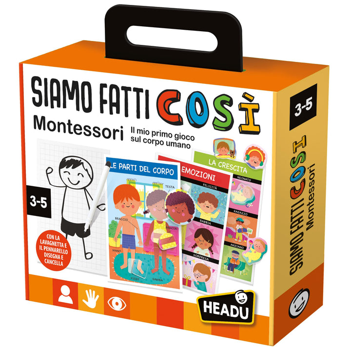 Headu IT28108 Erster Menschlicher Körper Montessori, Mehrfarbig