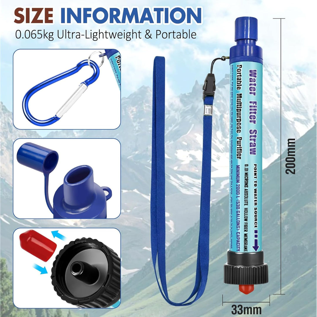 Wasserfilter Outdoor 2000L Mini Tragbarer Camping Wasseraufbereitung Entfernt 99.99% Bakterien Filte