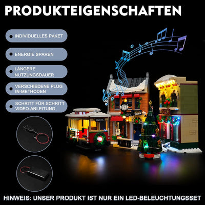 Led Licht Set für Lego Ferienhauptstrasse,Sound Version (Spiel Musik) Dekorationsbeleuchtungsset für