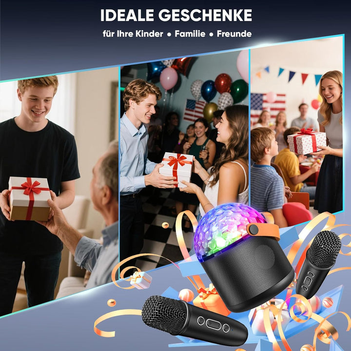 Dislocati Karaoke Maschine mit 2 Karaoke Mikrofon für Kinder und Erwachsene, Oster Geschenk Spielzeu