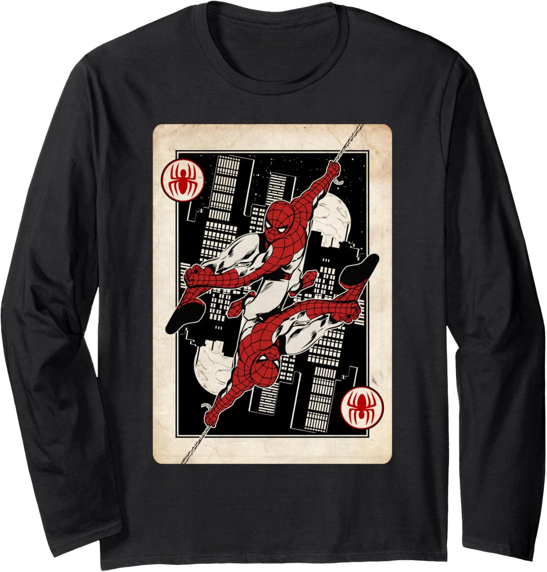 Marvel Spider-Man Web Swinging Card Langarmshirt
