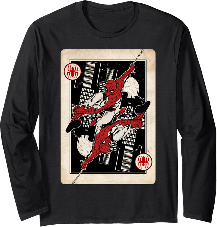 Marvel Spider-Man Web Swinging Card Langarmshirt