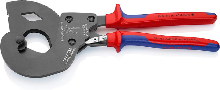 Knipex ACSR Freileitungsschneider (Ratschenprinzip) für Freileitungsseile mit Stahlkern brüniert, mi