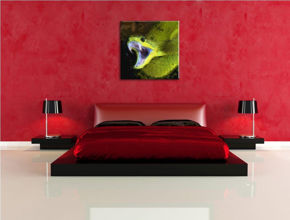 Elegante Schlange, Format: 70x70 auf Leinwand, XXL riesige Bilder fertig gerahmt mit Keilrahmen, Kun