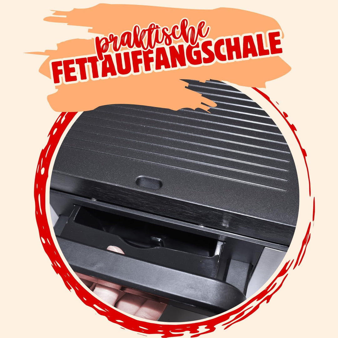 Syntrox Raclette Grill 16 Personen mit Pizzagrill, 16 Pfännchen Emailliert, Edelstahl Tischgrill für