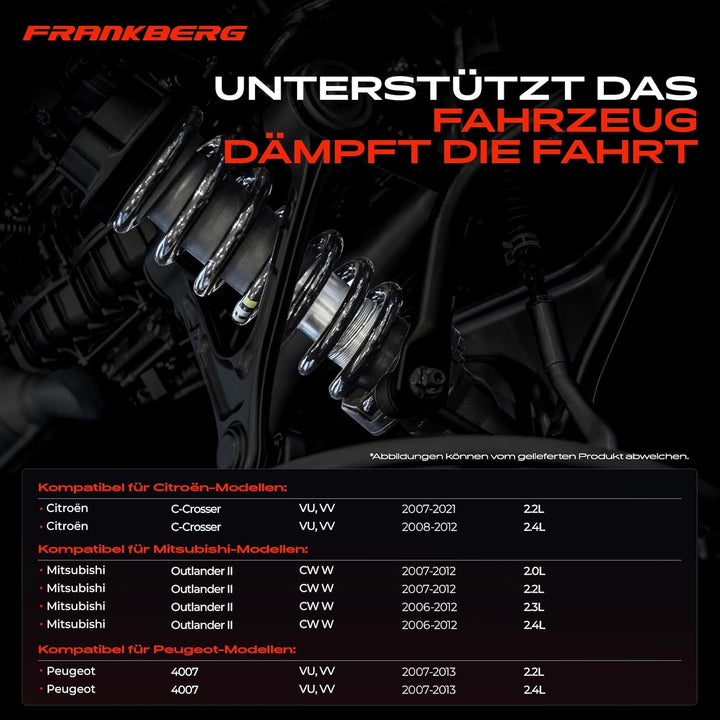 Frankberg 2x Federn Fahrwerksfeder Hinterachse Kompatibel mit C-Crosser 2007-2021 Outlander II 2006-