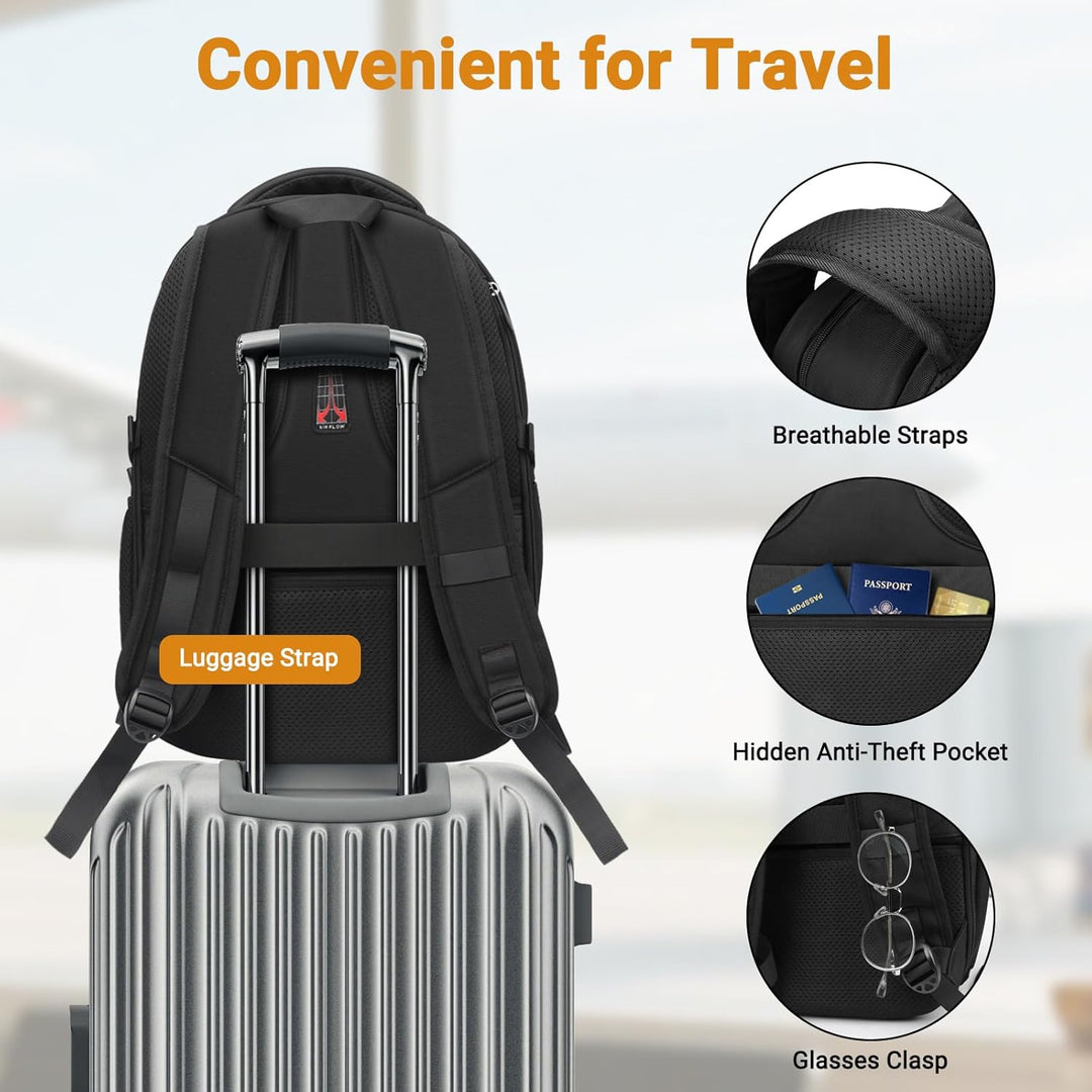 ZYB Laptop Rucksack 17,3 Zoll, Gross Laptop Backpack 17 Zoll Rucksack Herren Damen Wasserdicht Erwei