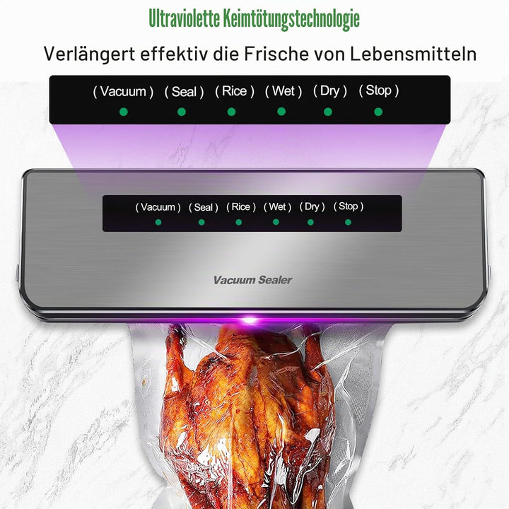 Vakuumiergerät für Lebensmittel, 6 in 1 Automatische Trocken- und Feuchtlebensmittel Vakuumiergerät,