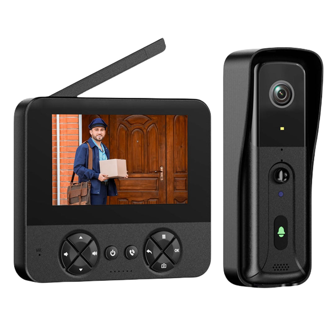 Kabellose Türklingel Kamera mit Monitor,Türklingel-Videokamera 4,3 Zoll Drahtlose Video Türklingel,1