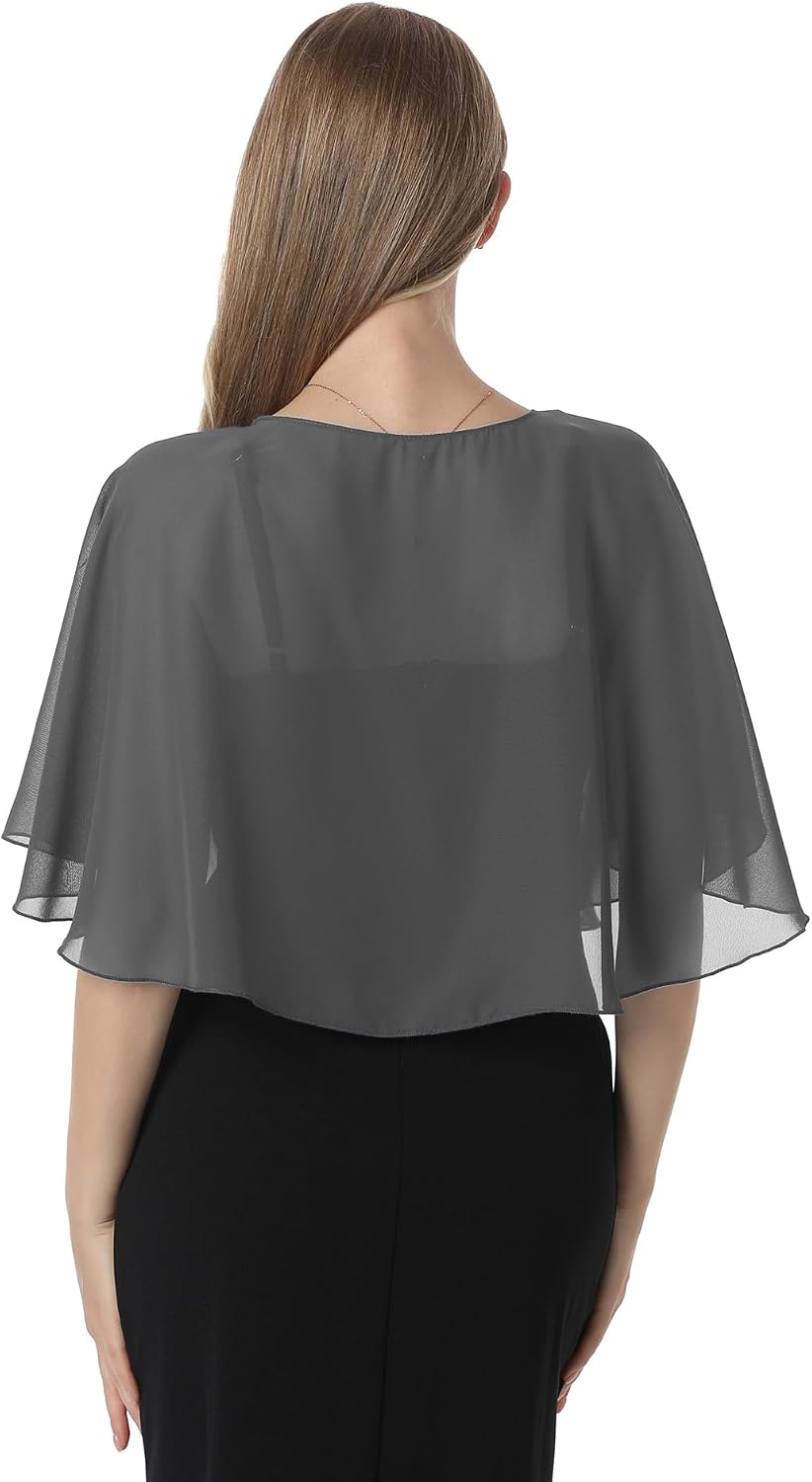 Chiffon Capelet Soft capes Shawls and Wraps for Evening Dress Wedding Cape 1920s shawl accessories f