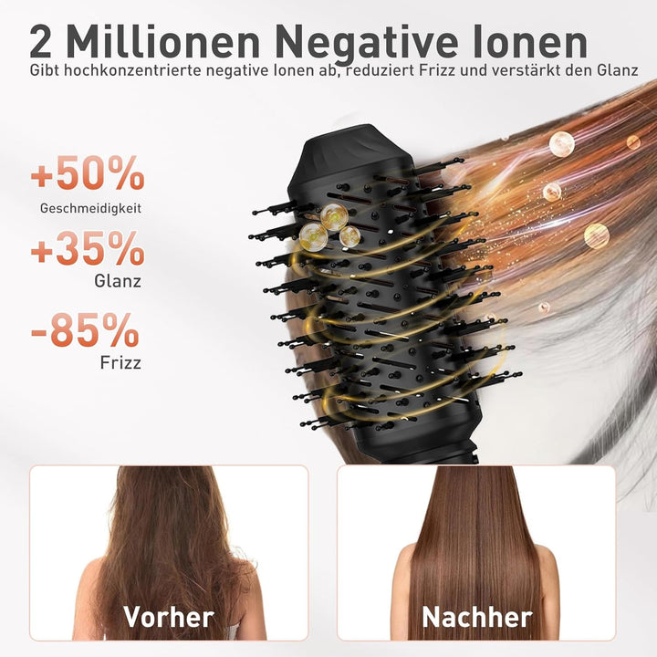 TANSHINE 5 in 1 Hairstyler Auto Air Styler Set, Leicht und Faltbar Haarstyler Heissluftbürste Fföhnb