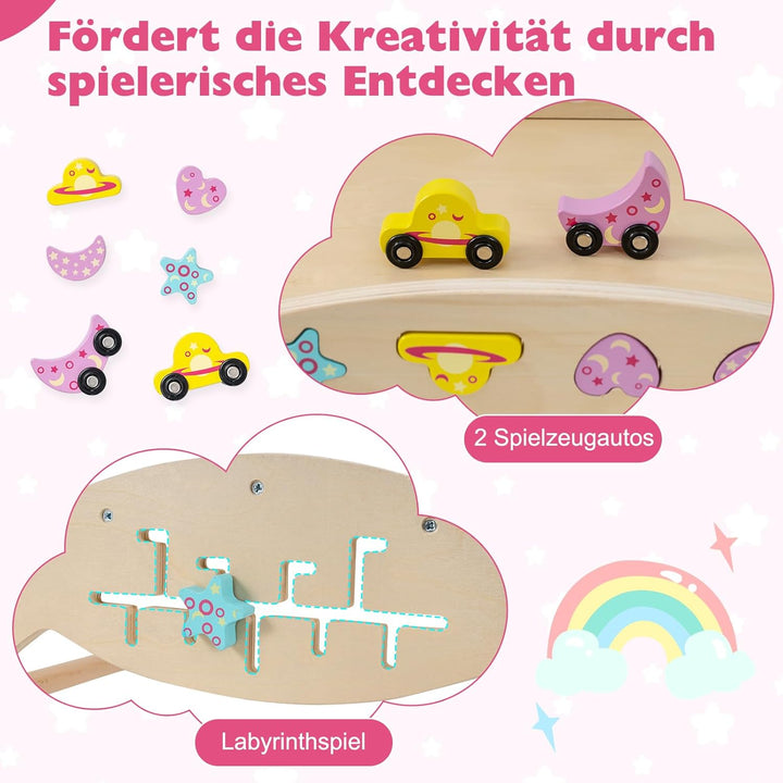 GOPLUS 9-in-1 Klettergerüst Indoor, Kletterdreieck Holz, 4er Set Kletterspielzeug mit Kletternetz, K